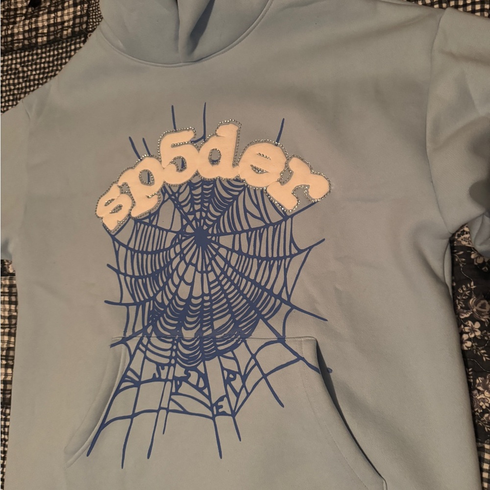 Sky Blue not rep 100 real sp5der hoodie